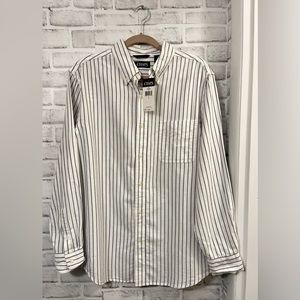 Chaps Men’s Classic-Fit Oxford Striped Button Down Shirt - Size L NWT